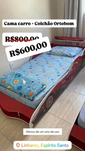 Cama carro + Colchão Ortobom