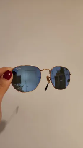 Rayban exagonal original, espelhado azul