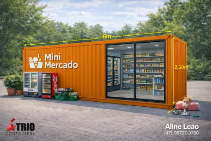 Container para Mini Mercado ou Comércio 6m