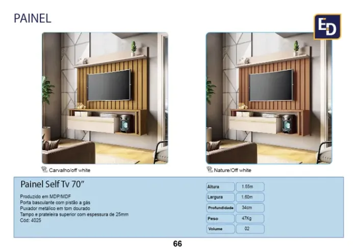 Painel Self TV 55? 1.60m R$1.080,00