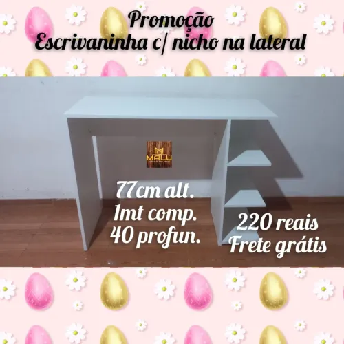 Escrivaninha com nicho na lateral