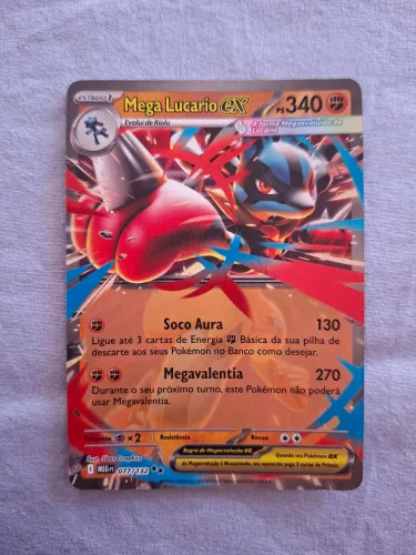 Carta Mega Lucario EX (077/132) da coleção de Megaevolução.