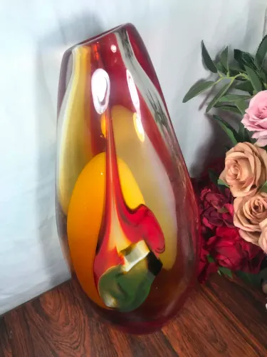 Grande Vaso de Murano Multicolorido 