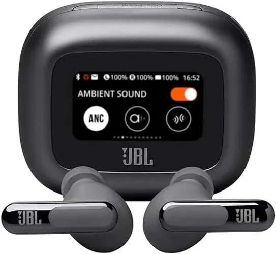 JBL, Fone de Ouvido Bluetooth, Live Beam 3, Tela de 1.45", Cancelamento de Ruído - Preto
