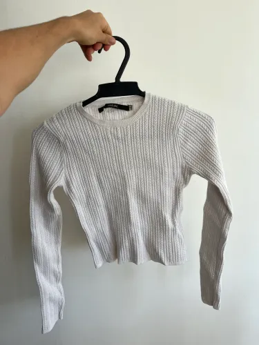 Blusa de tricô YouCom, gola redonda, manga longa