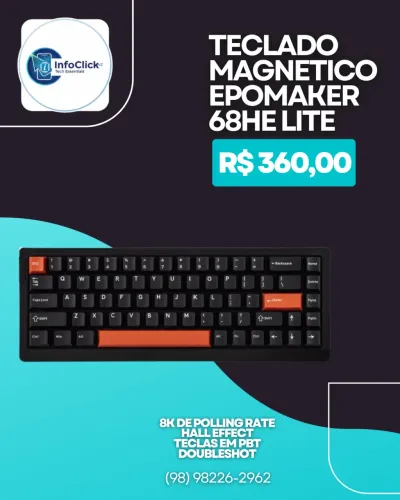 Teclado Magnético Epomaker 68HE Lite