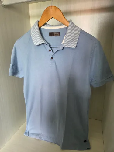 Camisa Polo Piquet azul Vila Romana - Tam P