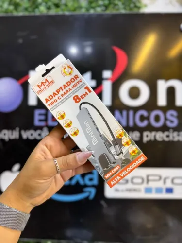 Adaptador Tipo c 8 em 1 - Mini Men Alta Velocidade