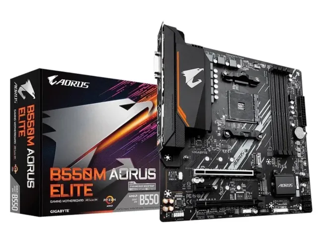 laca-Mãe Gigabyte B550M Aorus Elite em excelente estado.