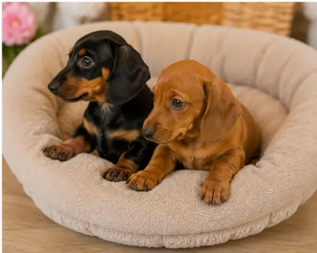 Cachorro filhote pelagem macia Teckel/Dachshund/Salsicha/Salsichinha/Basset/Cofap