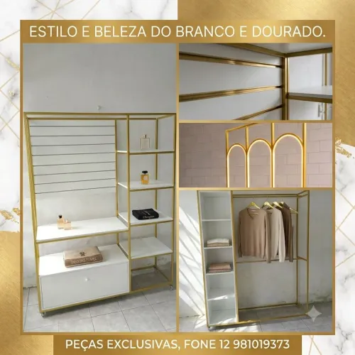 Decoração em branco e dourado