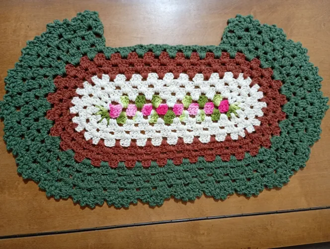 Kit 3 tapetes de crochet para banheiro