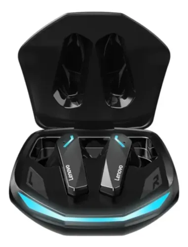 Fone gamer in-ear sem fio Lenovo TWS GM2 Pro preto luz LED