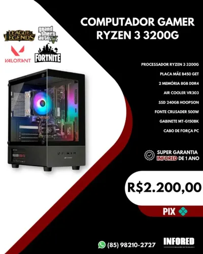 Computador Gamer Ryzen 3 3200G