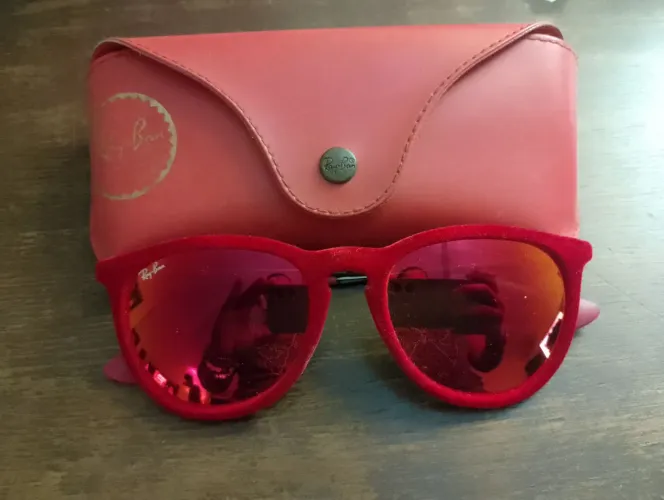 Óculos de sol Ray-Ban original vermelho veludo
