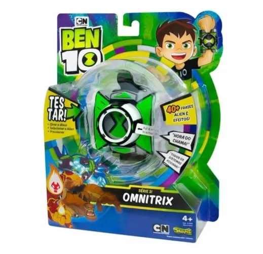 Brinquedo Relógio Ben 10 Omnitrix com 40 Frases Sunny + Brinde