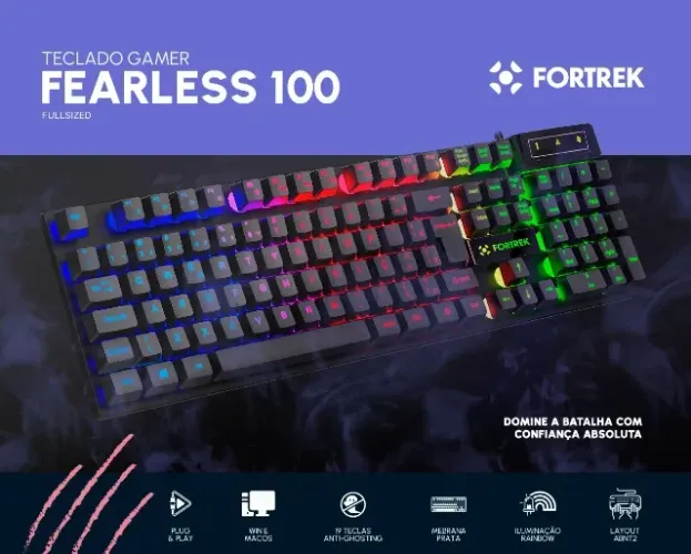 Teclado Gamer Fortrek Fearless 100 Fullsized *ENTREGA GRÁTIS*