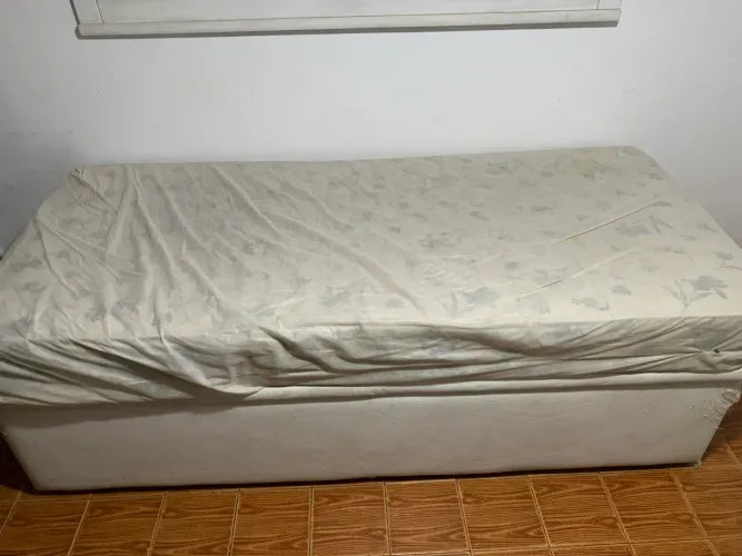 Cama box de solteiro baú + colchão ortobom
