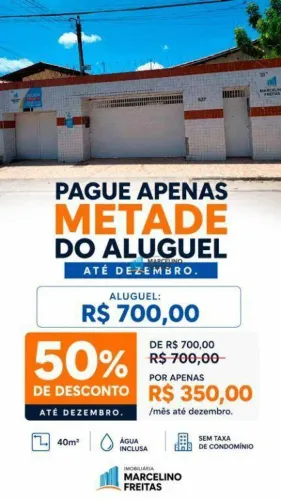 Apartamento com 1 dormitório para alugar, 40 m² por R$ 700,00/mês - Carlito Pamplona - For
