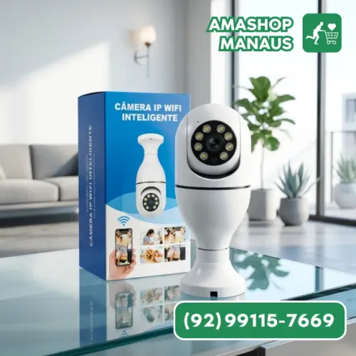 Câmera de Segurança Lâmpada Wifi 360 Panorâmica IP