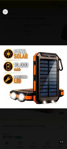 CARREGADOR COM PAINEL SOLAR
