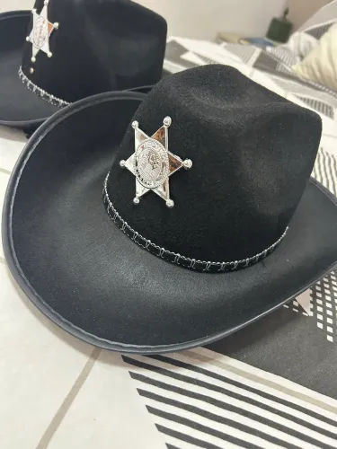 kit 2 chapéus cowboy preto