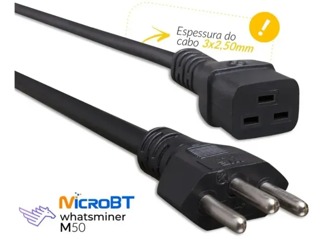 Cabo para whatsminer 20A reforçado