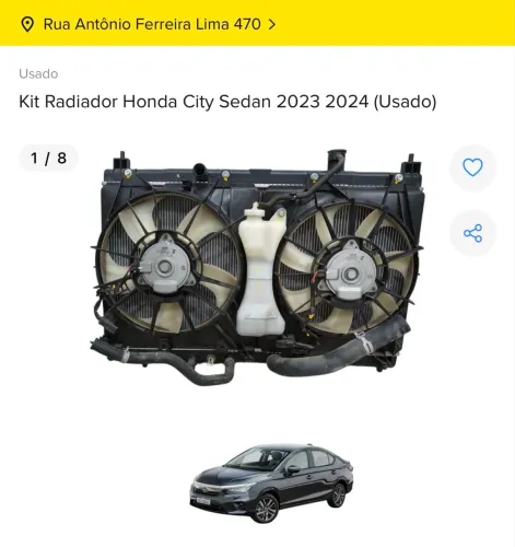 KIT RADIADOR HONDA CITY 2024