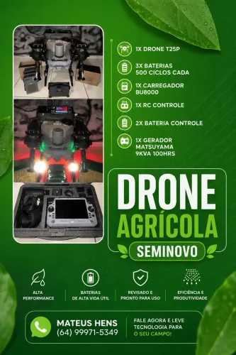 DJI Agras T25P Completo | 3 Baterias | Pronto para Trabalho 
