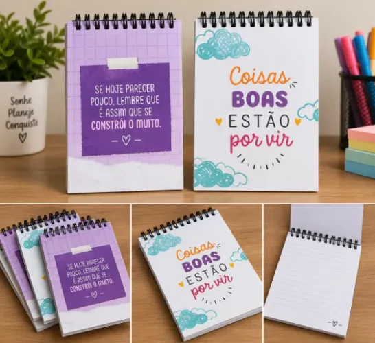 10 Cadernos 10x7cm - Brinde para seus clientes/colaboradores!