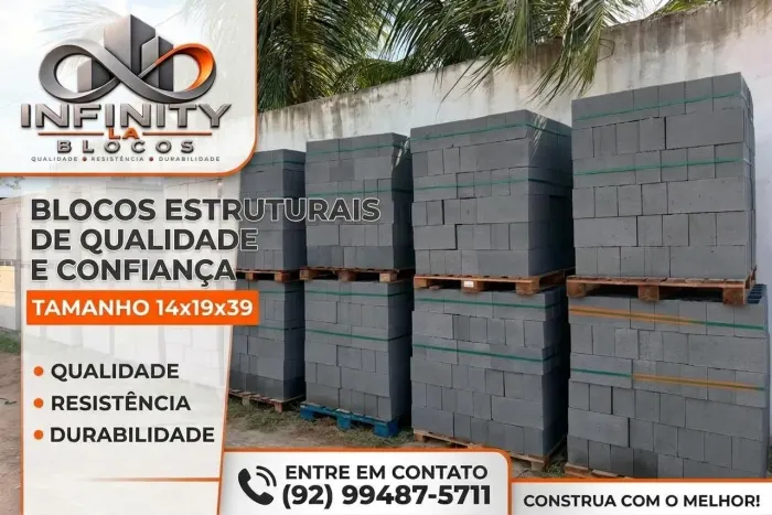 Bloco estrutural concreto 14x19x39