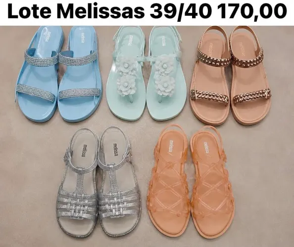 Lote Melissas originais 39/40 5 melissas por 170,00