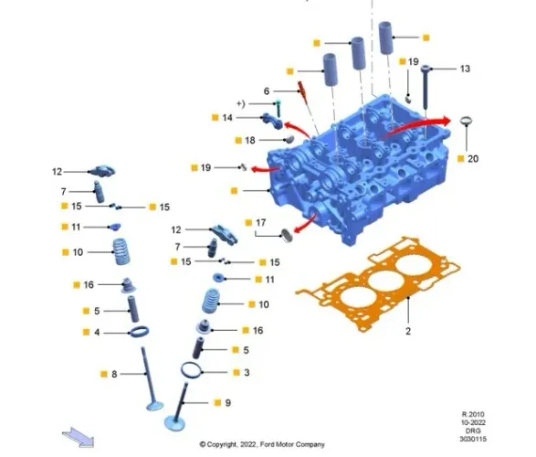 Cabeçote completo Ford KA 1.5 Dragon 2018-2021 / Ecosport 1.5 Dragon 2017-2021
