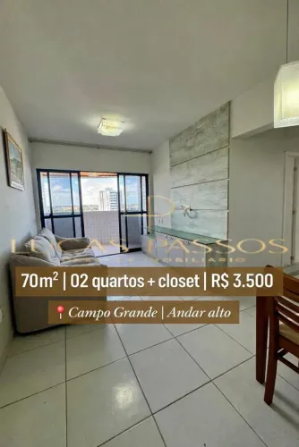 Campo Grande | 02 quartos + closet | R$ 3.500