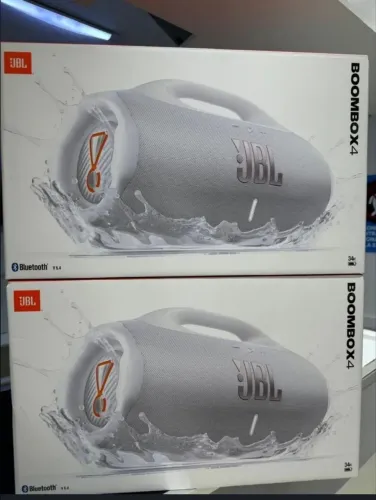 Caixa de som Boombox 4 Branca JBL - Nova Lacrada 1 Ano de Garantia