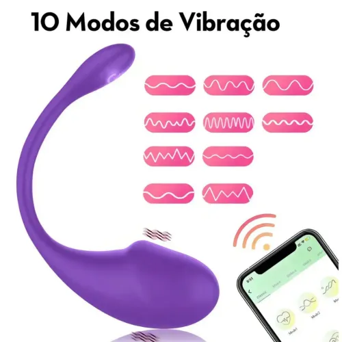 Vibrador feminino com controle remoto Bluetooth