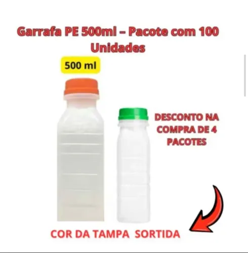 Garrafa PE 500ml 400 unidades