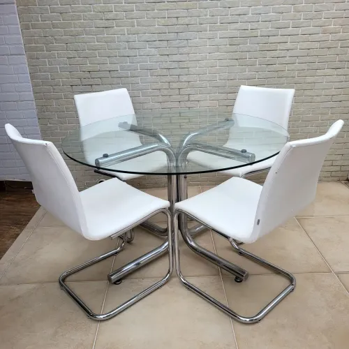 Mesa de jantar redonda + 4 cadeiras Etna