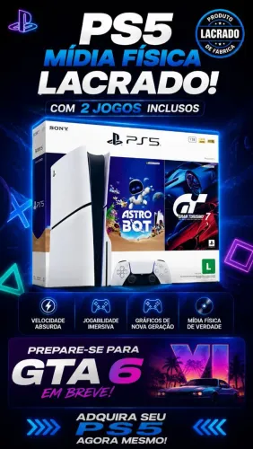 PS5 slim novo lacrado com nota e garantia