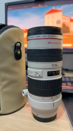 Canon EF 70-200mm f/2.8 L USM Profissional + Case e Suporte para Tripé + Estabilizador