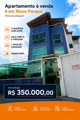 Apartamento com 3 quartos e suíte e vaga de garagem solta por 350 mil  em Cachoeiro