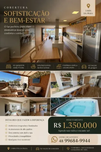 Cobertura Luxo 138m2 - 2 dorm - SPA privado