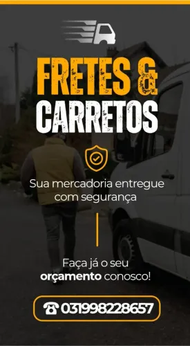 Carretos e fretes. Temos Sentimento de dono por sua mercadoria.