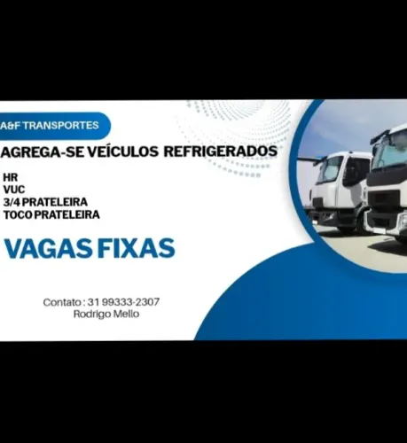 Agrega se veículos carga frigorífico 