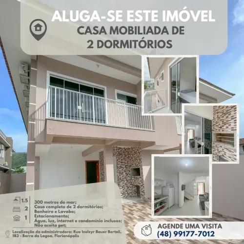 CASA 2 DORM - ALUGUEL MENSAL - BARRA DA LAGOA
