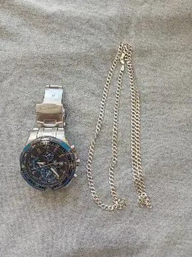 Relógio Cássio com com cordão de prata
