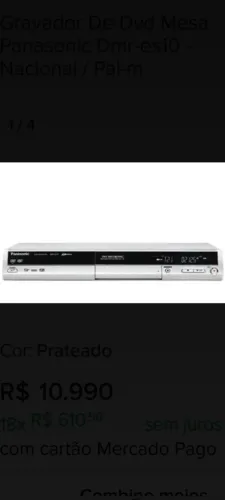 Gravador de dvd Panasonic  es10