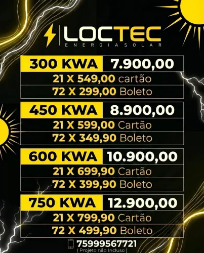 KIT DE ENERGIA SOLAR 300 a 750 KWA 