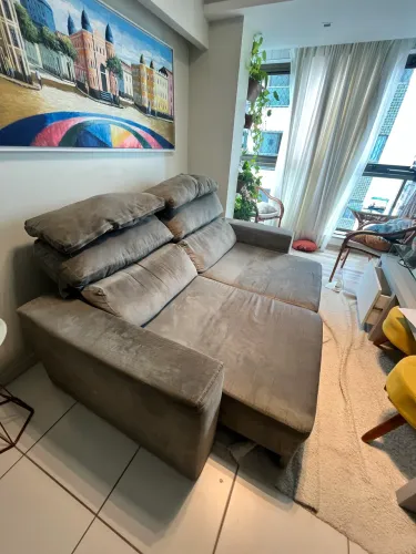 SOFÁ 3 LUGARES COM INCLINAÇÃO E COM EXTENSÃO