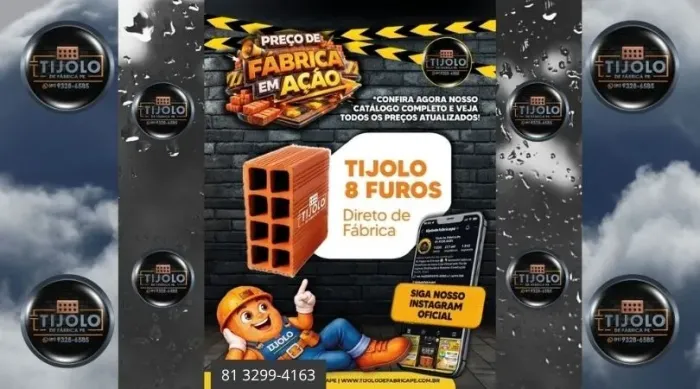 tijolo 8 furos o melhor preço da região 